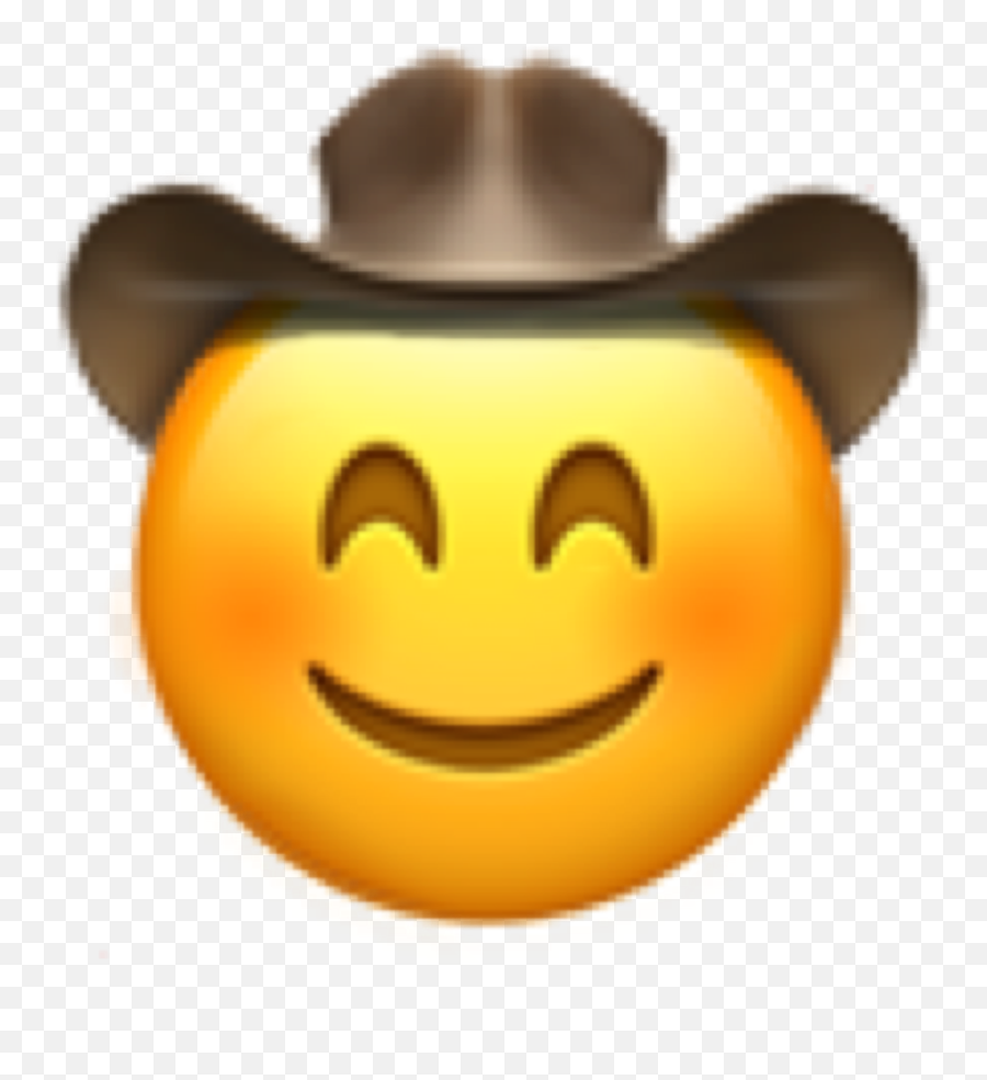 Emoji Smiling Sticker - Happy,Happy Cowboy Emoji