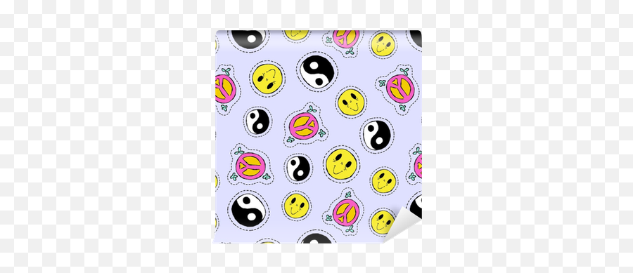 Retro 90s Hand Drawn Stitch Patch Seamless Pattern Wallpaper Emoji,Brick Stitch Emoticons