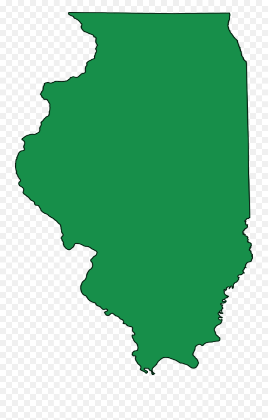 Illinois State Shape Green Sticker - Chicago Illinois Map Png Emoji,Illinois Emoji