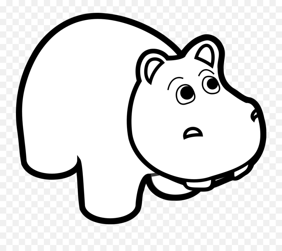 Clip Art - Hippo Outline Emoji,Hippo Emoji Android