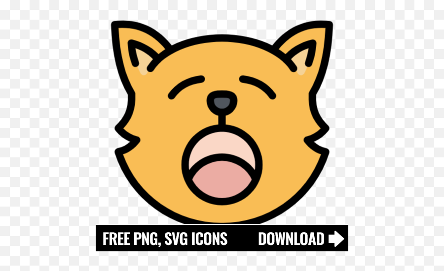 Free Sleepy Cat Icon Symbol Download In Png Svg Format - Transparent Cat Face Logo Black Emoji,Emoticons Yawning