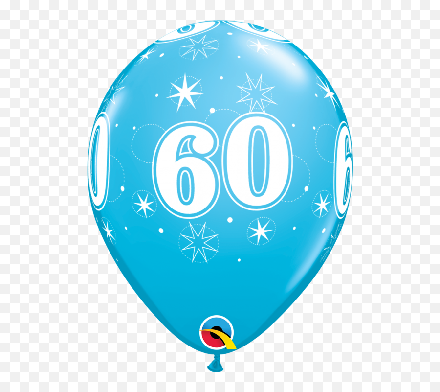 Lot De 6 Ballons Anniversaire Etoile 60 Ans Bleus En Latex 27 Cm - 60 Balloon Emoji,Latex Emoticons