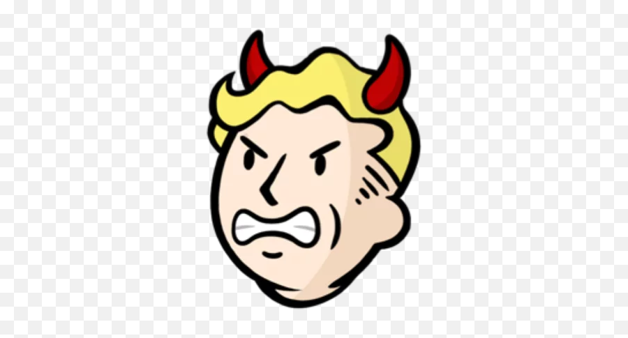 Telegram Sticker 28 From Collection Fallout Emoji - Transparent Vault Boy Head,Label Emoji