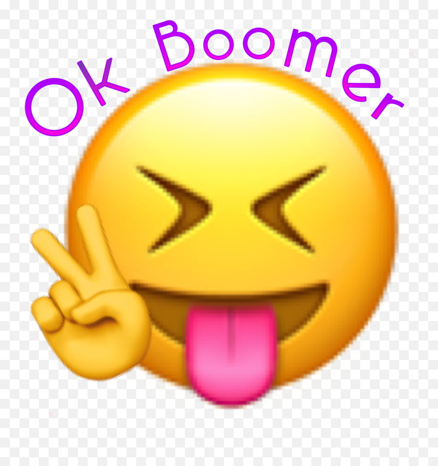 Emoji Peace Silly Okboomer Boomer Ok - Cute Custom Made Emojis,Silly Emoji