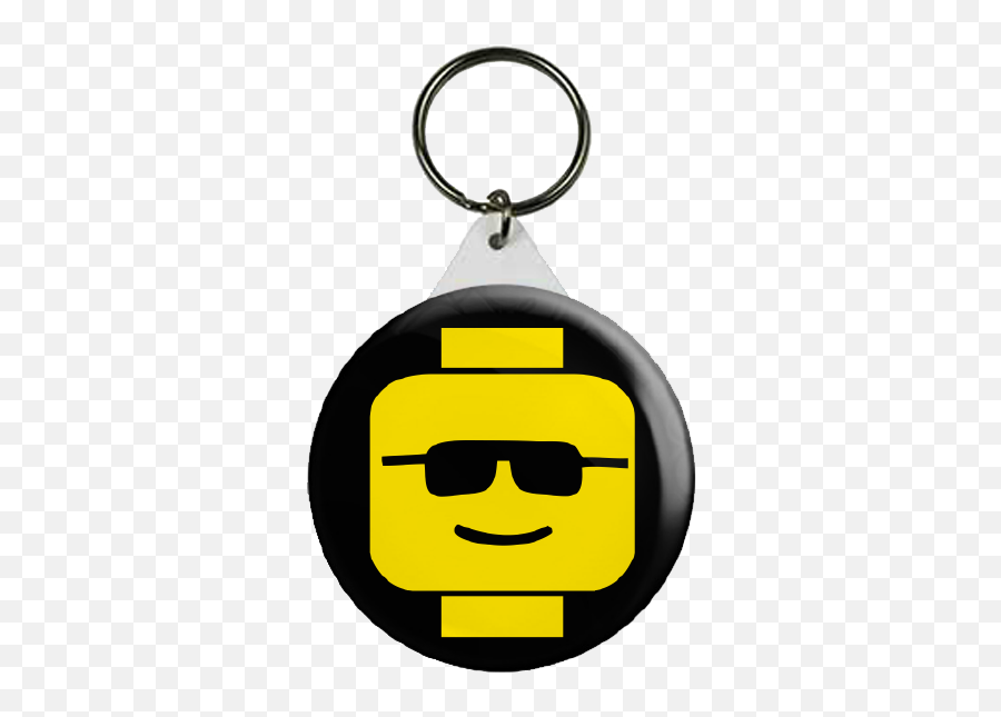 Cool Dude Brick Head Keyring - Solid Emoji,Emoticon Keychains