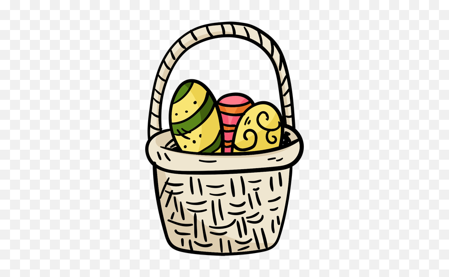 Easter Egg Basket Illustration - Illustration Emoji,Emoticon Easter Basket