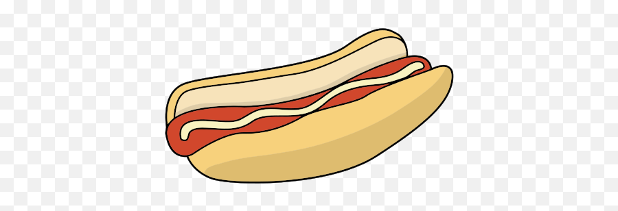 Simple Hot Dog Inside A Bun Clip Art - Dodger Dog Emoji,Cute Hotdog Emojis