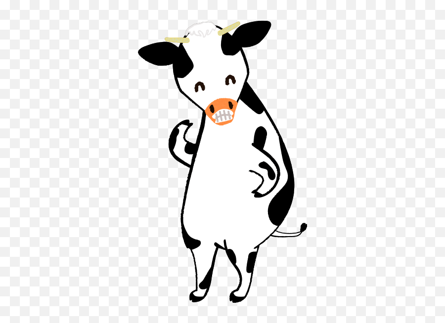 Cow Entire Body Front Female Smiling - Cute2u A Free Cute Dot Emoji,Santa Body Emoji Png