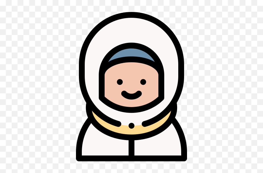 Hijab - Dot Emoji,Muslim Emoticon\ Vector