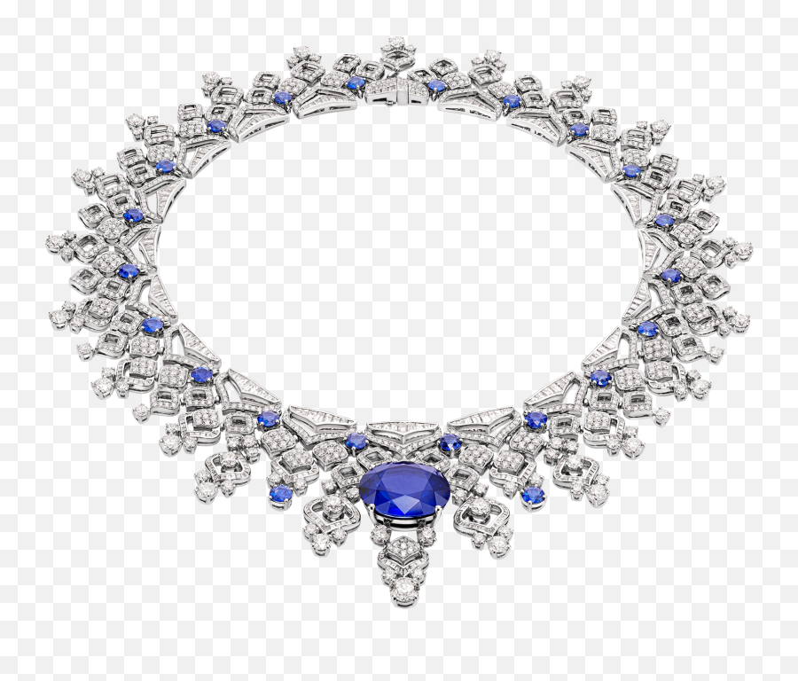 Barocko High Jewelry Necklace With Sapphires Bvlgari 266308 - Bvlgari High Jewelry Emoji,Emotions Diamonds Idd