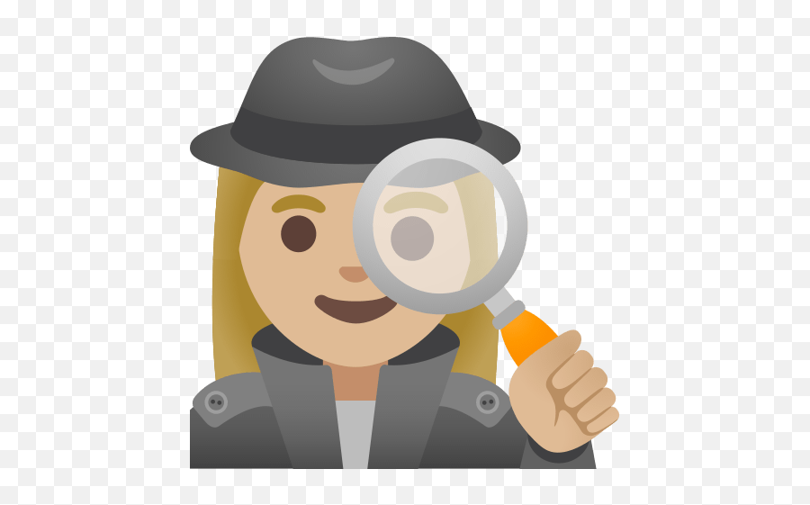 Detective Mujer Con Lupa Y Tono De Piel - Man Detective Emoji Png,Emojis Manos Abajo No Background