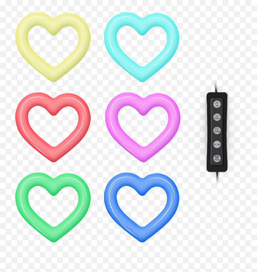 10 Heart Shaped Ring Light With Table Stand Emoji,Aqua Emoji