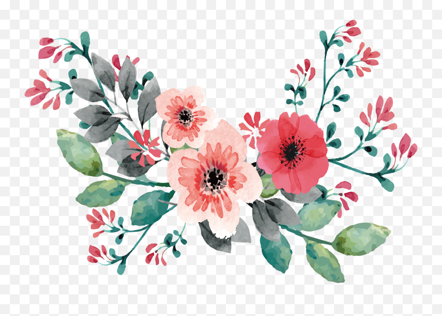Download Flower Painted Rose Wedding Vine Hand Watercolor Emoji,Japanese Emoticon Flower In Hair