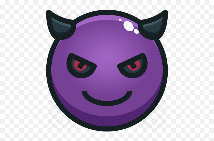 Demon Emoji Icon Of Colored Outline - Happy,Demon Emoji