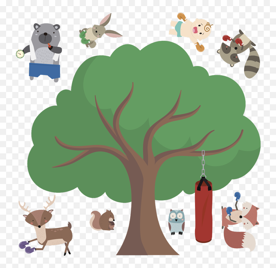 Boxing Forest Critters Home Wall Sticker - Elk Emoji,Boxing Gloves Emoji