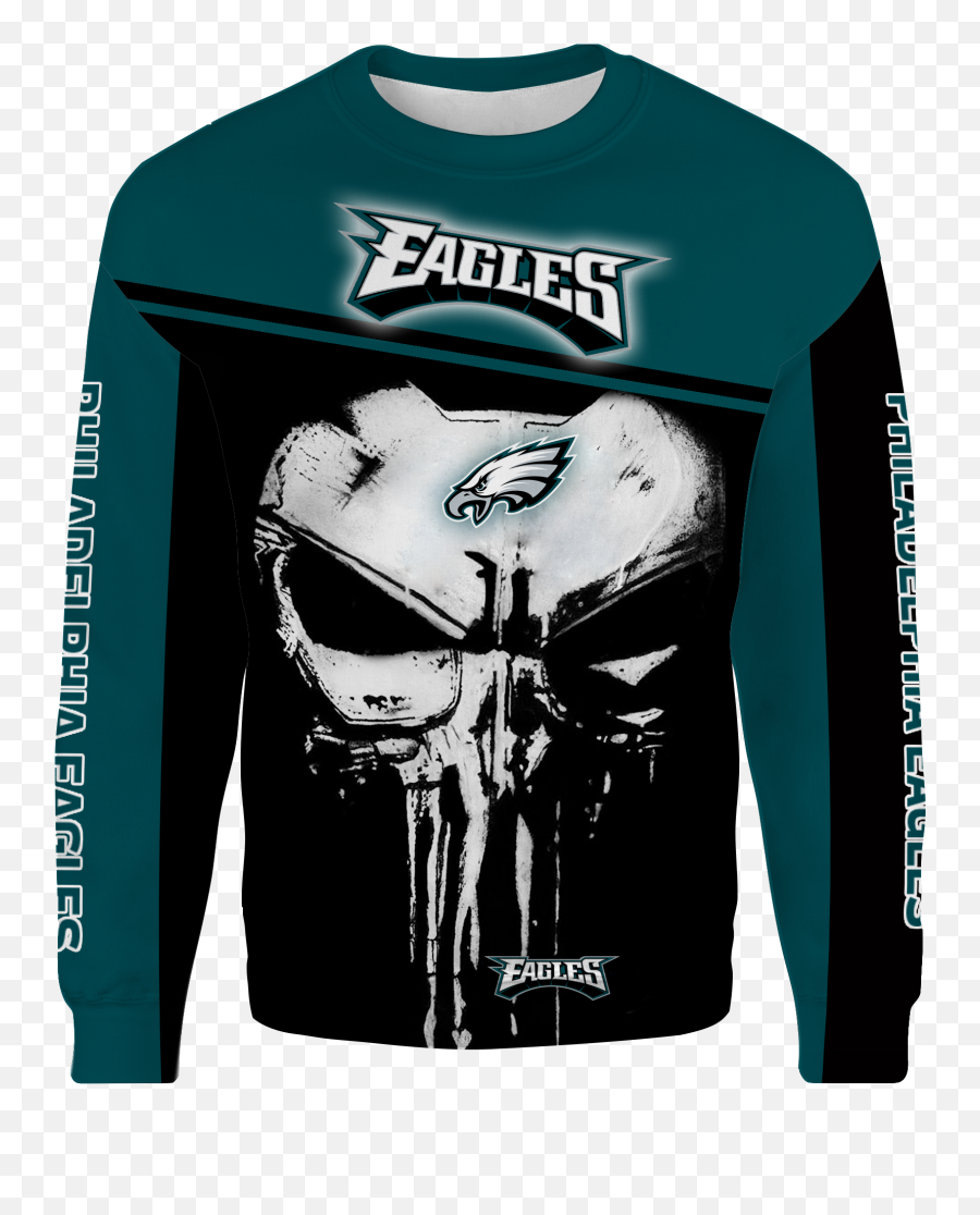Philadelphia Eagles Punisher Skull New - 3d Skull Zip Hoodie Harley Davidson Emoji,What The Emojis Fangles And Demons