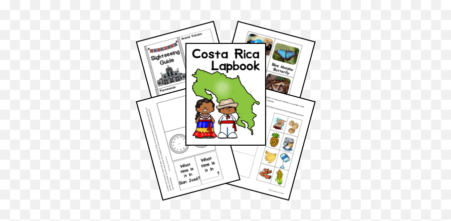 Costa Rica Lapbook - Language Emoji,Animated Costa Rica Flag Emojis
