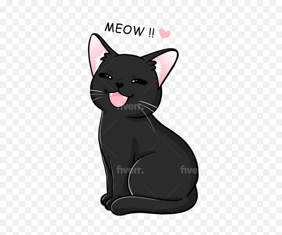 Design Cute Animals Emoticon Stickers - Black Cat Emoji,Facebook Cats Emoticon