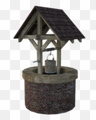 Wooden Fountain Wishing Water Garden - Wishing Well Png Emoji,Effect Of Running Water From Fountains On Emotions
