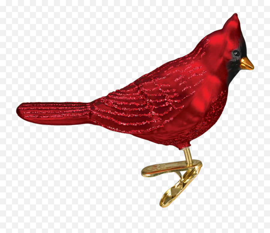 Northern Cardinal Clip On Glass - Ornament Cardinal Glass Clip Emoji,Cardinal Bird Facebook Emoticon