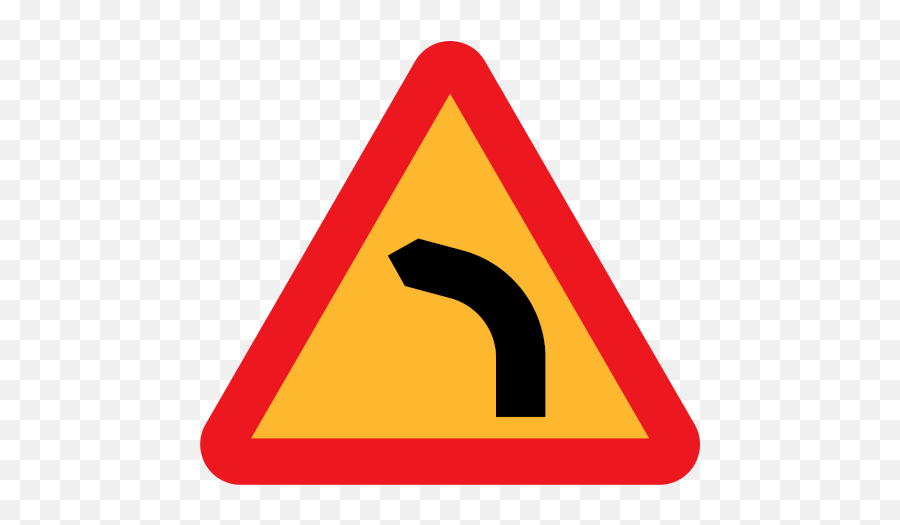 Traffic Road Sign Dangerous Bend - Dangerous Left Bend Sign Emoji,Dangerous Emoji