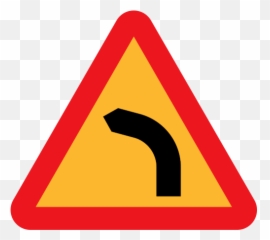 Traffic Road Sign Dangerous Bend - Dangerous Left Bend Sign Emoji,Dangerous Emoji