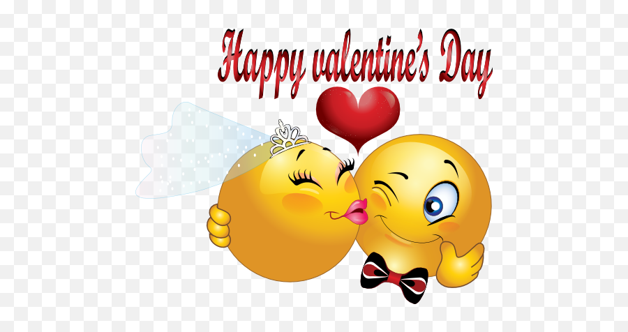 Happy Valentine Smiley Emoticon Clipart - Kiss Emoji,Valentine Emoticons