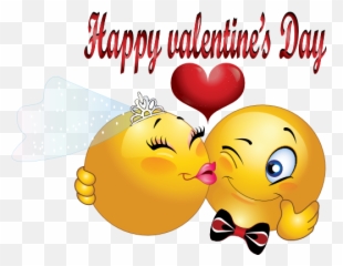 Happy Valentine Smiley Emoticon Clipart - Kiss Emoji,Valentine Emoticons