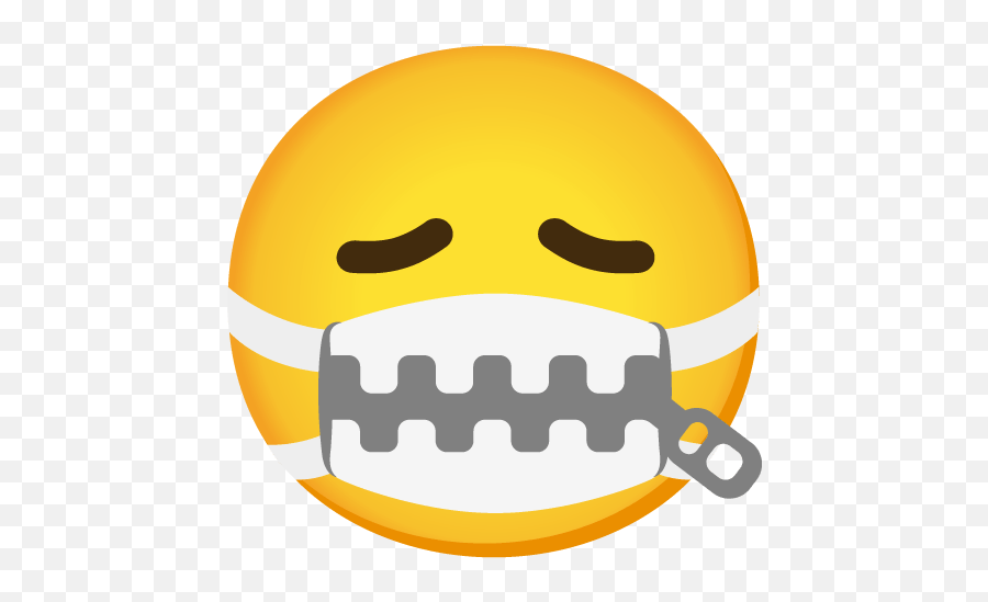 Med - Emoji,Emoticon With A Zipper Mouth