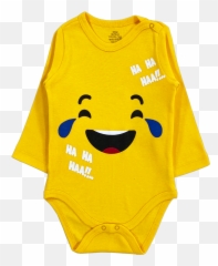 Bebek Emoji Baskl Uzun Kol Body 3 - 24 Ay Sar Solid,Ha Ha Emoji