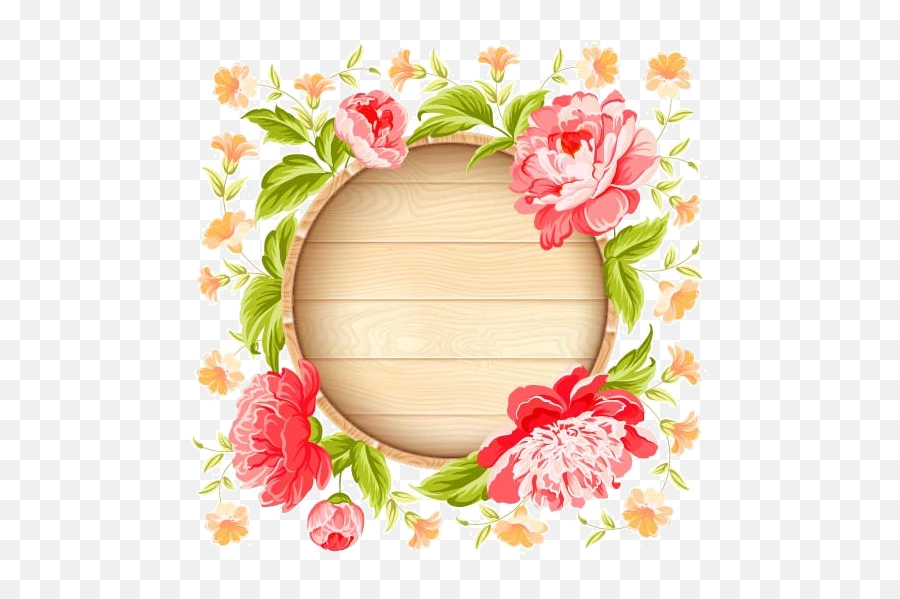 Flower Frame Vector Flowers Flower - Flower Watermark Background Design Emoji,Background On The Emotions Flowers Album