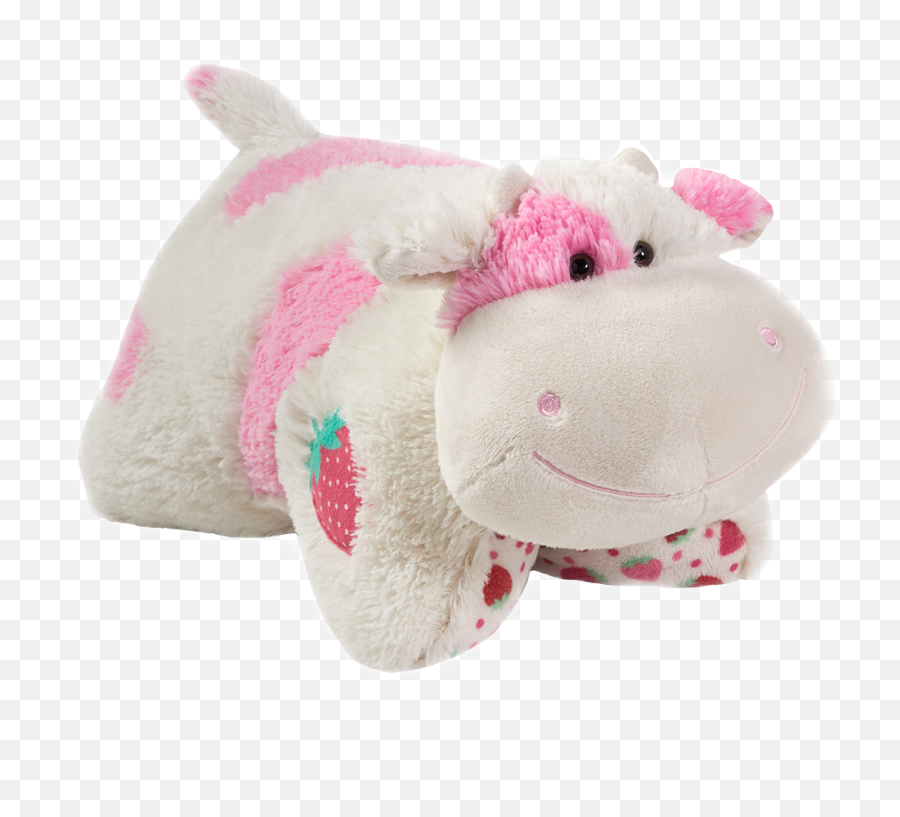 Pillowpet Strawberry Cow Cute Sticker - Strawberry Cow Pillow Pet Emoji,Cow Emoji Pillow