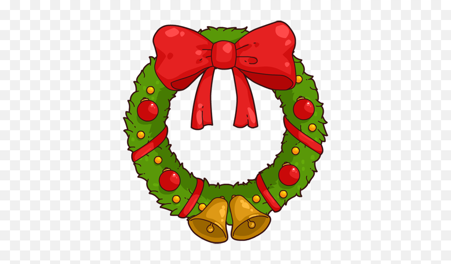 Wreath Clipart Kid 2 - Cute Christmas Wreath Cartoon Emoji,Holiday Wreath Emoji