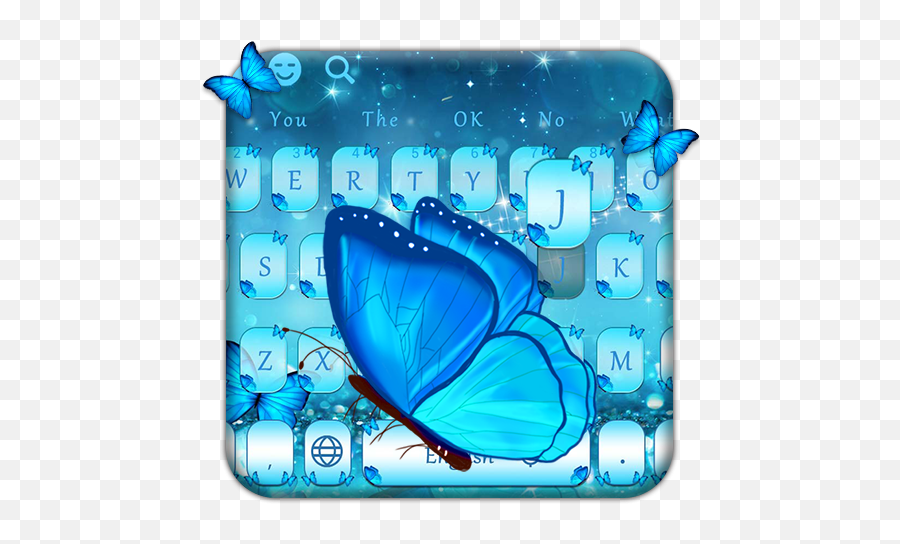 Blue Dream Butterfly Keyboard Theme - Girly Emoji,Butterfly Emoticons