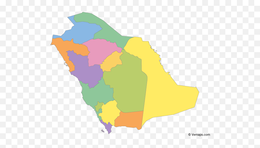 Multicolor Map Of Saudi Arabia With Regions Free Vector - Saudi Arabia Emoji,Map Emoji Png