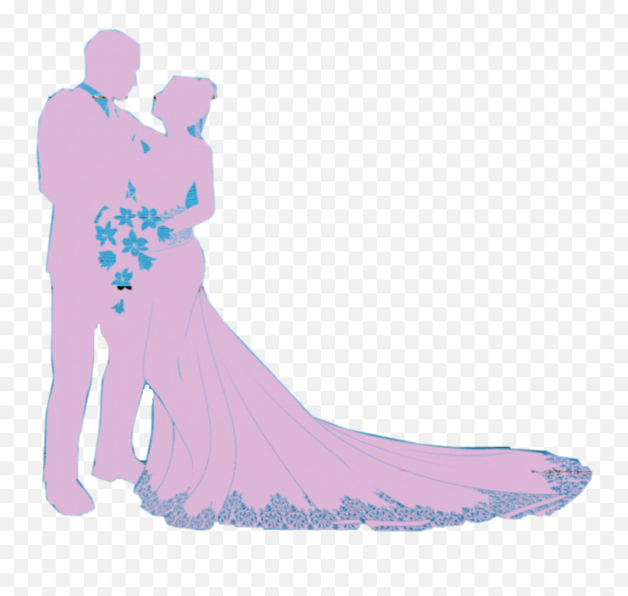 Pink Blue Married Wedding Sticker By Kimmytasset - Floor Length Emoji,Bride Groom Emoji