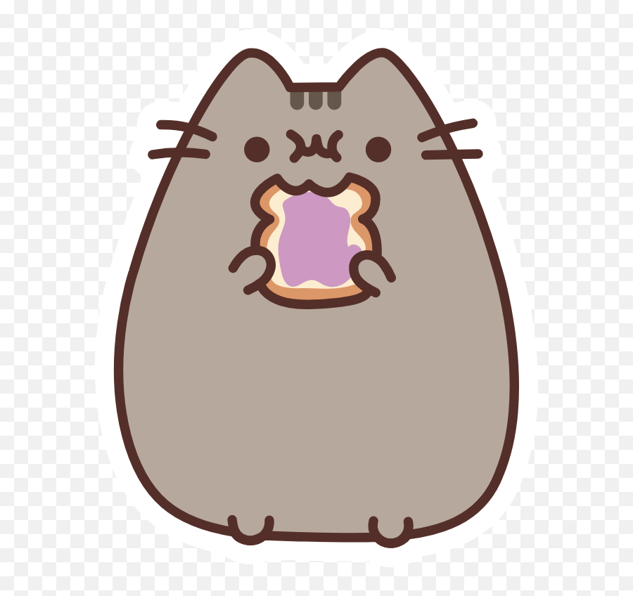 Pusheen Eating Jam Toast Sticker - Pusheen Aesthetic Cute Emoji,Surprised Emojis On Animal Jam