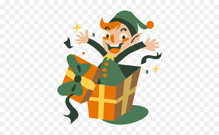 Cute Christmas Elf Jump Box - Fictional Character Emoji,Emoticon Calcetin