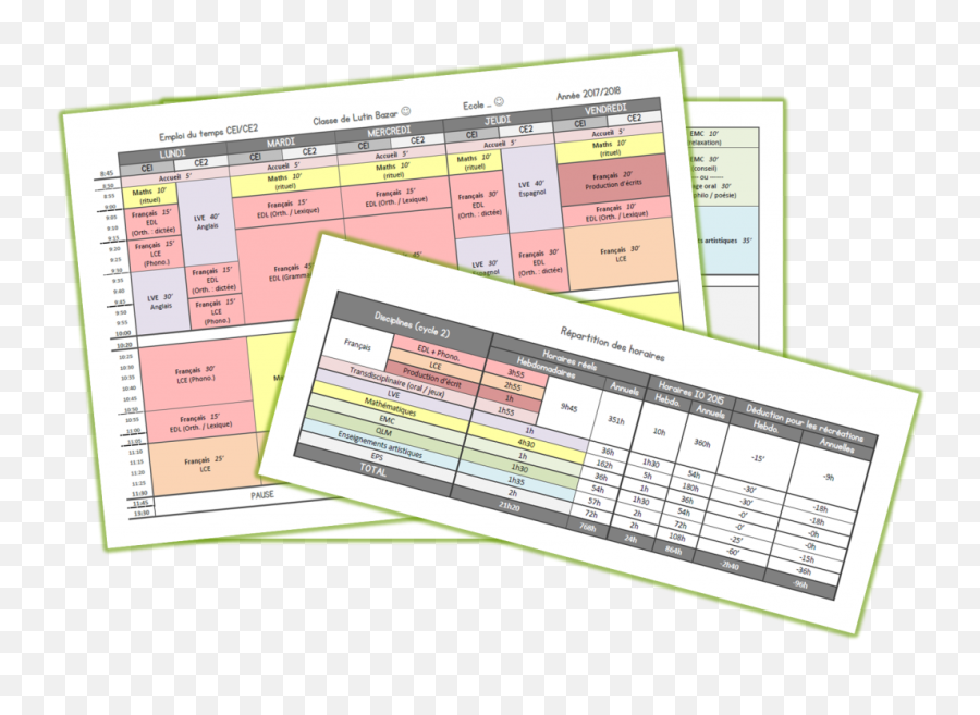 Mes Emplois Du Temps - Emploi Du Temps Cp Ce1 Ce2 Emoji,Lutin Bazar Cp Les Emotions Arts Visuels
