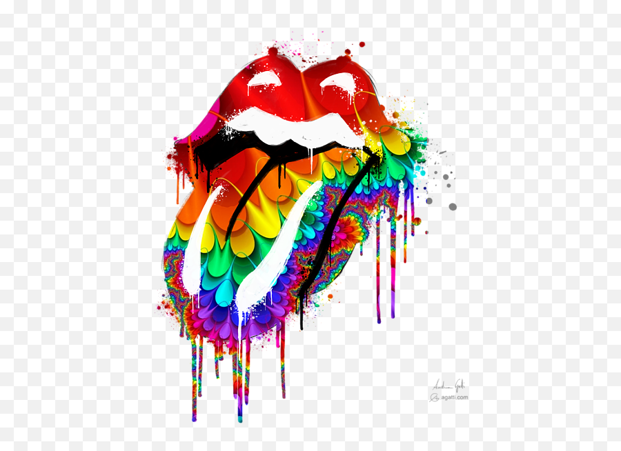 The Rolling Stones Psychedelic Greeting Card - Artistic Emoji,Mixed Emotions Rolling Stones