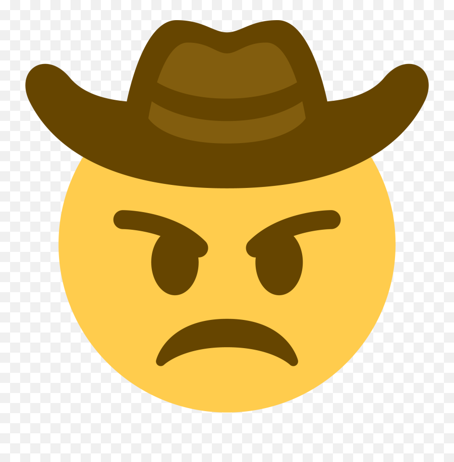 Cowboy Hat Face Emoji - Cowboy Hat Emoji Transparent,Sad Cowboy Emoji