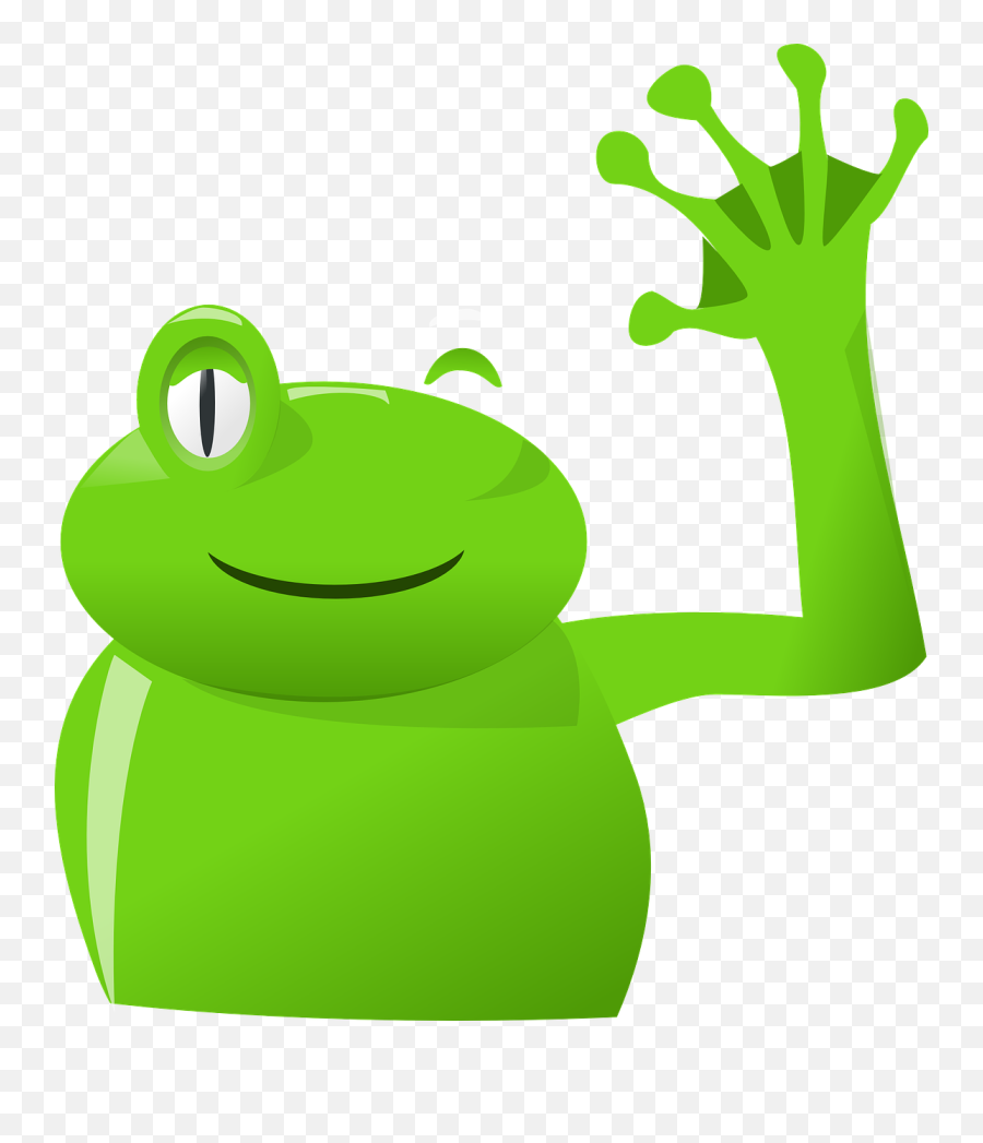Frog Wave Left Clip Art At Clkercom - Vector Clip Art Tea Cup Clip Art Emoji,Frog Emoticon