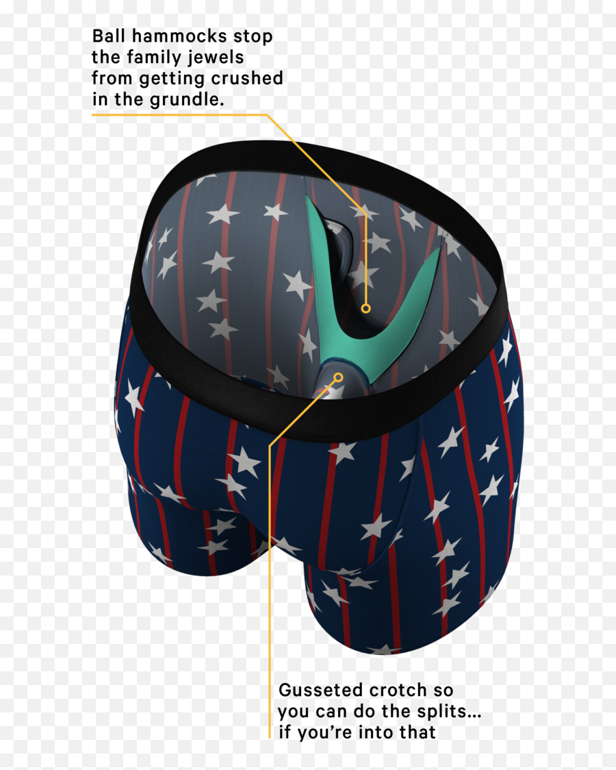 The Stars And Stripes American Flag Ball Hammock Long Boxers - Ball Hammock Underwear Emoji,Longest Name Of Emoji