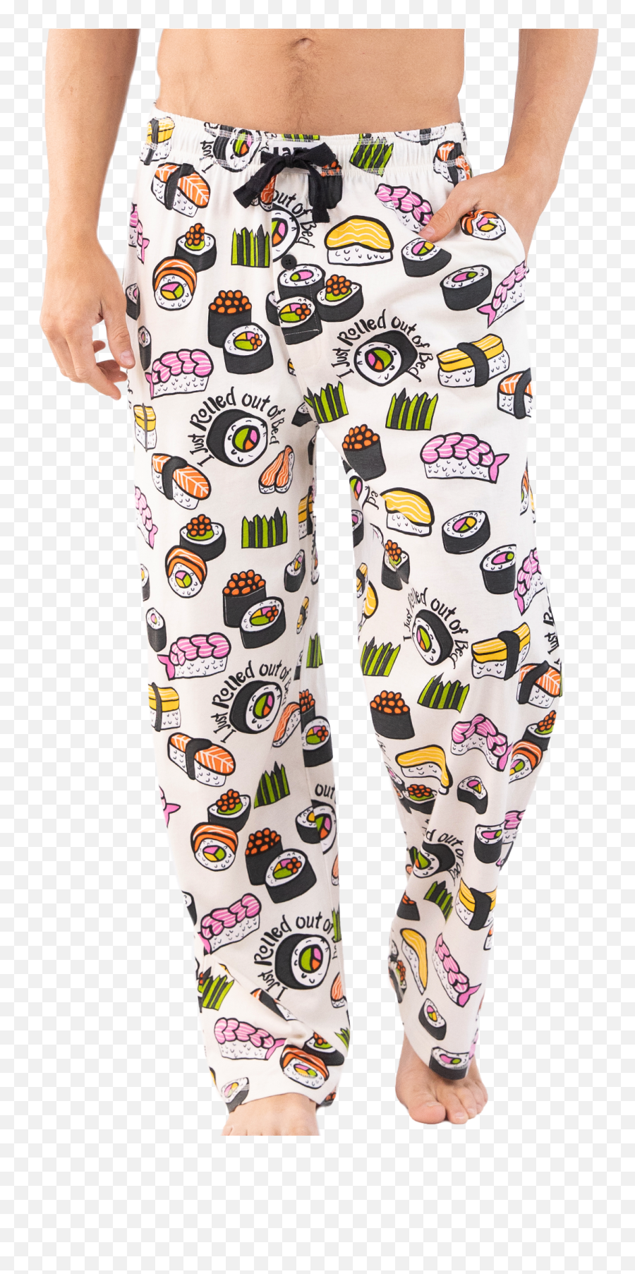 Rolled Out Of Bed Sushi Mens Pj Pant - Pajamas Emoji,Emojis Onesies For Adults