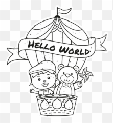 Hot Air Balloon Bear And Cute Boy T - Shirt Hot Air Balloon Emoji,Cute Diy To Draw That Are Small Emojis