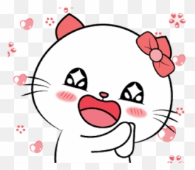 Kitty Cat Animated Sticker By Kim Kon Ket Emoji,Kawaii Kitty Emoticons