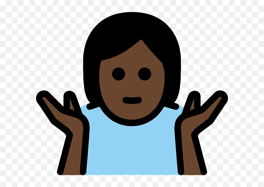 U200d Man Shrugging Dark Skin Tone Emoji - Emoji,Shrug Emoticon