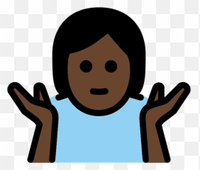 U200d Man Shrugging Dark Skin Tone Emoji - Emoji,Shrug Emoticon