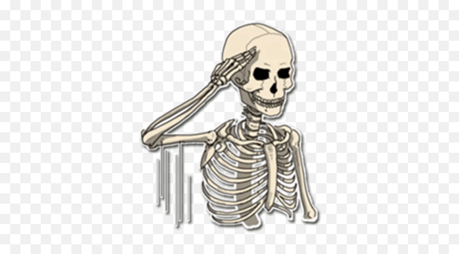 Skeleton Sticker Bone Telegram It - Skeleton Png Download Emoji,Funny Skeleton Emojis