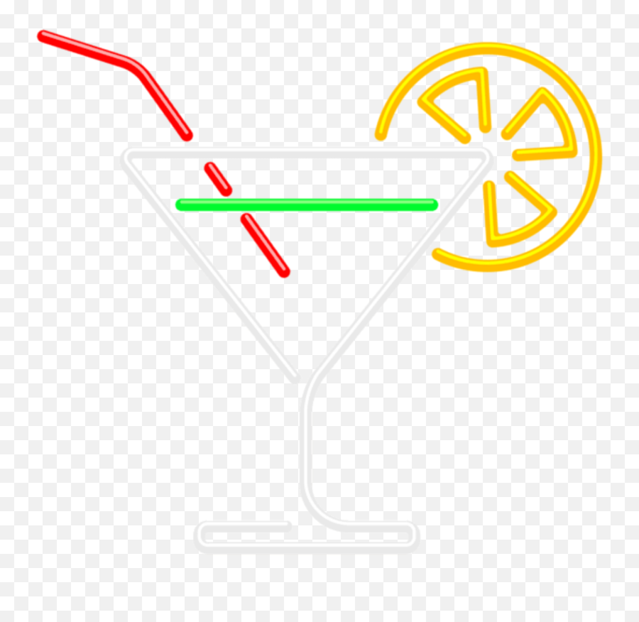 Ftestickers Cocktail Martini Neon Sticker By Pennyann - Neon Cocktail Png Emoji,Martini Party Emoji